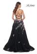 Picture of: Multi Color Sequin Floral Applique A-Line Prom Dress in Black, Style: 32051, Back Picture