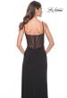 Picture of: Bustier Jersey Dress with Deep V and Illusion Back in Black, Style: 32220, Back Picture