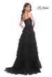 Picture of: Tulle A-Line Dress with Ruffle Skirt and Buster Rhinestone Fishnet Bodice in Black, Style: 32233, Back Picture