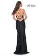 Picture of: Prom Dress with Fitted Bustier Rhinestone Top in Black, Style: 32260, Back Picture