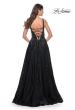 Picture of: A-Line Rhinestone and Beaded Embellished Prom Dress in Black, Style: 32345, Back Picture