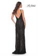 Picture of: Beaded Gown with Intricate Design and V Neckline in Black, Style: 32450, Back Picture