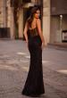 Picture of: Stretch Lace Prom Dress with Illusion Back and Sides in Black , Style 32529, Back Picture