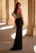 Picture of: Fabulous Prom Dress with Rhinestone Corset Bodice and Simple Skirt in Black , Style 32669, Back Picture