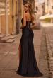 Picture of: Strapless Jersey Evening Dress with Unique Corset Top in Black , Style 32843, Back Picture