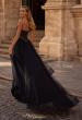 Picture of: Strapless Tulle Gown with Unique Beaded Sheer Top in Black , Style 32856, Back Picture