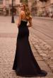 Picture of: Strapless Jersey Gown with Stunning Rhinestone Neckline in Black , Style: 32891, Back Picture