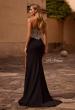 Picture of: Stunning Rhinestone Beaded Top Evening Dress with Jersey Skirt in Black , Style: 32910, Back Picture