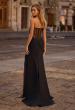 Picture of: Evening Dress with Illusion Strapless Bodice and Lace Applique in Black , Style 32912, Back Picture