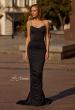 Picture of: Ruched Long Prom Dress with Low Back and Rhinestone Details in Black , Style 32970, Back Picture