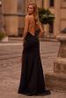 Picture of: Black Evening Dress with Gold Beaded High Neckline in Black , Style: 32976, Back Picture
