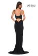 Picture of: Fitted Prom Dress with Ruching and Corset Bra Top in Black , Style 32996, Back Picture