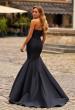 Picture of: Strapless Mermaid Gown with Lace-Trimmed Sweetheart Neckline in Black, Style: 33438, Back Picture