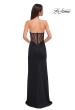 Picture of: Strapless Jersey Dress with Rhinestone Neckline and Slit Detail in Black , Style 32825, Detail Picture 18