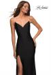 Picture of: Rhinestone Strap Simple Long Jersey Dress in Black, Style: 30435, Detail Picture 19