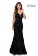 Picture of: Long Mermaid Lace Dress with Back Rhinestone Detail in Black, Style: 28355, Detail Picture 21