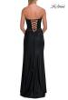 Picture of: Strapless Embellished Corset Gown with High Slit and Lace-Up Back in Black, Style: 33355, Detail Picture 21