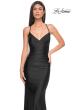 Picture of: Fitted Long Jersey Prom Dress with Ruching and Lace Up Back in Black, Style: 31618, Detail Picture 22