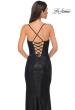 Picture of: Fitted Metallic Jersey Prom Dress with Corset Style Top in Black , Style 32877, Detail Picture 22