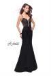 Picture of: Mermaid Prom Dress with Beaded Top and Strappy Back in Black, Style: 24691, Detail Picture 1