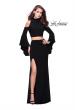 Picture of: Long Two Piece Dress with Cold Shoulders and Bell Sleeves in Black, Style: 25353, Detail Picture 1