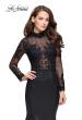 Picture of: Long sleeve Mermaid Mikado Prom Dress with Beading in Black, Style: 25677, Detail Picture 1