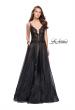 Picture of: A-line Ball Gown with Organza Skirt and Beaded Bodice in Black, Style: 25701, Detail Picture 1