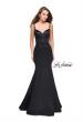 Picture of: Satin Mermaid Prom Dress with Beading and Open Back in Black, Style: 25711, Detail Picture 1
