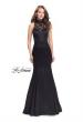 Picture of: Form Fitting Prom Dress with Denim Mermaid Skirt in Black, Style: 25792, Detail Picture 1