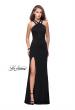 Picture of: High Neck Prom Dress with Halter Double Strap Detail in Black, Style: 25883, Detail Picture 1