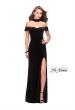Picture of: Off the Shoulder Velvet Dress with Attached Choker in Black, Style: 25937, Detail Picture 1