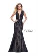Picture of: Long Beaded Lace Mermaid Prom Dress with Open Back in Black, Style: 26120, Detail Picture 1