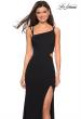 Picture of: Asymmetrical Jersey Prom Dress with Cut Outs in Black, Style: 27126, Detail Picture 1