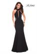Picture of: Black Jersey Dress with High Neckline and Cut Outs in Black, Style: 27147, Detail Picture 1