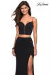 Picture of: Mock Two Piece Prom Dress with Front and Back Zippers in Black, Style: 27453, Detail Picture 1