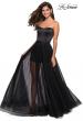 Picture of: Strapless Gown with Tulle Rhinestone Skirt and Shorts in Black, Style: 27522, Back Picture