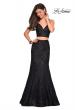Picture of: Lace Two Piece Gown with Rhinestone Accents in Black, Style: 27589, Detail Picture 1