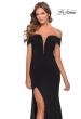 Picture of: Long Off The Shoulder Prom Dress with Deep V-Neck in Black, Style: 28132, Detail Picture 1