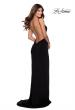 Picture of: Jersey Prom Dress with High Neck and Open Back in Black, Style: 28302, Detail Picture 1
