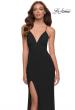 Picture of: Matte Jersey Long Dress with Lace Up Back in Black, Style 29708, Detail Picture 1