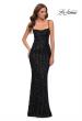 Picture of: Modern Gown with Thick Line Sequin Fabric in Black, Style 29713, Detail Picture 1