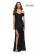 Picture of: Off the Shoulder Chic Jersey Gown with Ruching in Black, Style 29781, Detail Picture 1