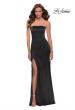 Picture of: Simply Chic Strapless Stretch Satin Long Gown in Black, Style 29807, Detail Picture 1