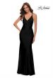 Picture of: Fitted Long Jersey Gown with Criss Cross Bodice in Black, Style 29848, Detail Picture 1