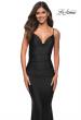 Picture of: Elegant Ruched Jersey Gown with Low Back in Black, Style: 30366, Detail Picture 1