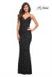 Picture of: Luxurious Soft Sequin Dress with V Neckline in Black, Style: 30523, Detail Picture 1