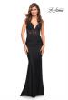 Picture of: Illusion Lace V Neck Top with Jersey Skirt Dress in Black, Style: 30757, Detail Picture 1