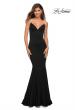 Picture of: Jersey Long Dress with Diamond Thin Straps in Black, Style: 30785, Detail Picture 1