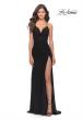 Picture of: Net Jersey Ruched Prom Dress with Illusion Bodice in Black, Style: 31151, Detail Picture 1
