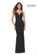Picture of: Simple Jersey Dress with Low Open Back and Ruched Zipper in Black, Style: 31227, Detail Picture 1